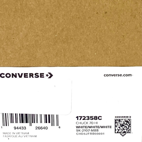 Converse Chuck 70 Shoes High Top Canvas White Women Size Sneakers Skate 172358C - Picture 11 of 11